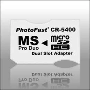 Adaptér 2xmicroSDHC na MS Pro Duo s dvojitým slotom pre karty MicroSDHC