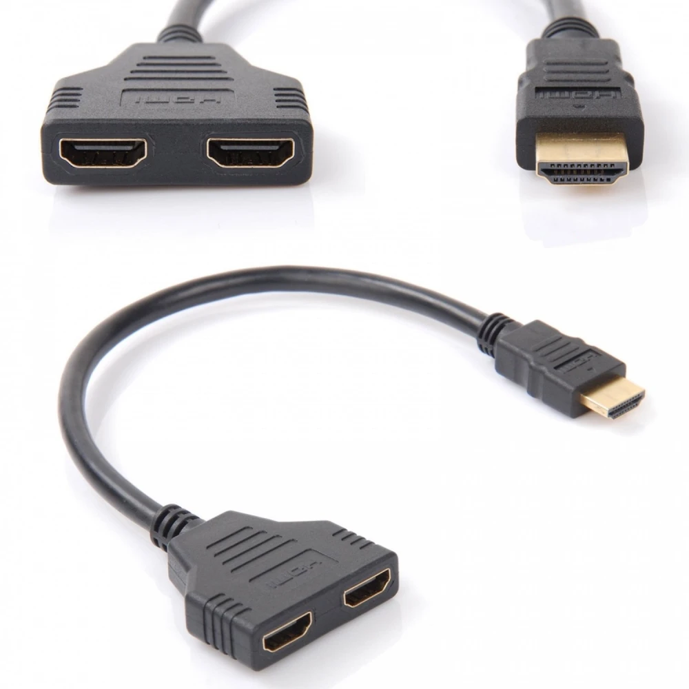 HDMI adaptér samec na 2 výstupy HDMI samice splitter satkit
