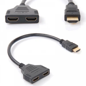 HDMI adaptér samec na 2 výstupy HDMI samice splitter satkit