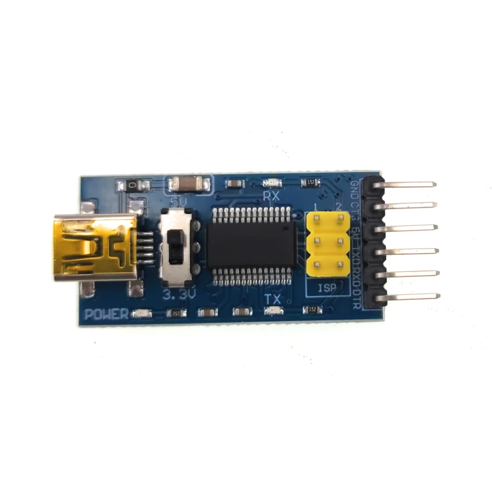 USB FTDI FT232RL adaptér pre Arduino Mini Port s voľbou 3.3V a 5V