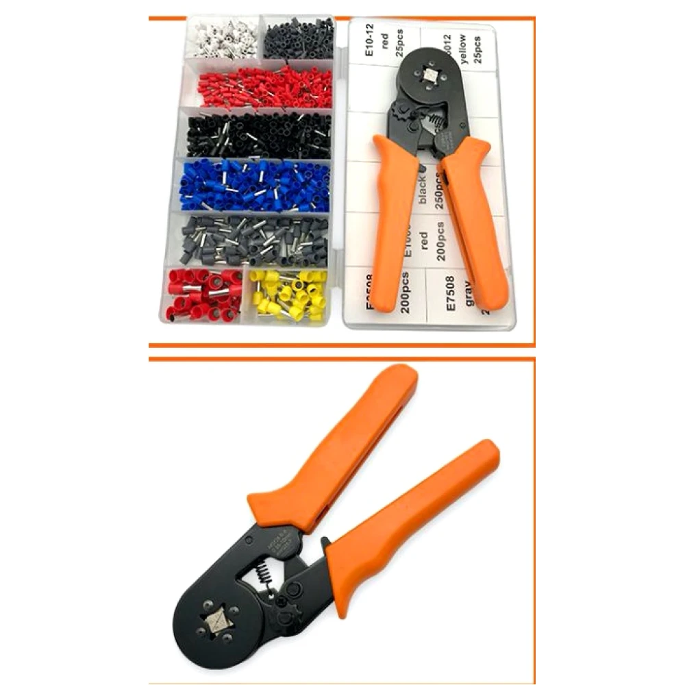 Kliešte na krimpovanie s koncovkami 0.25-10 mm² - sada 1200 ks