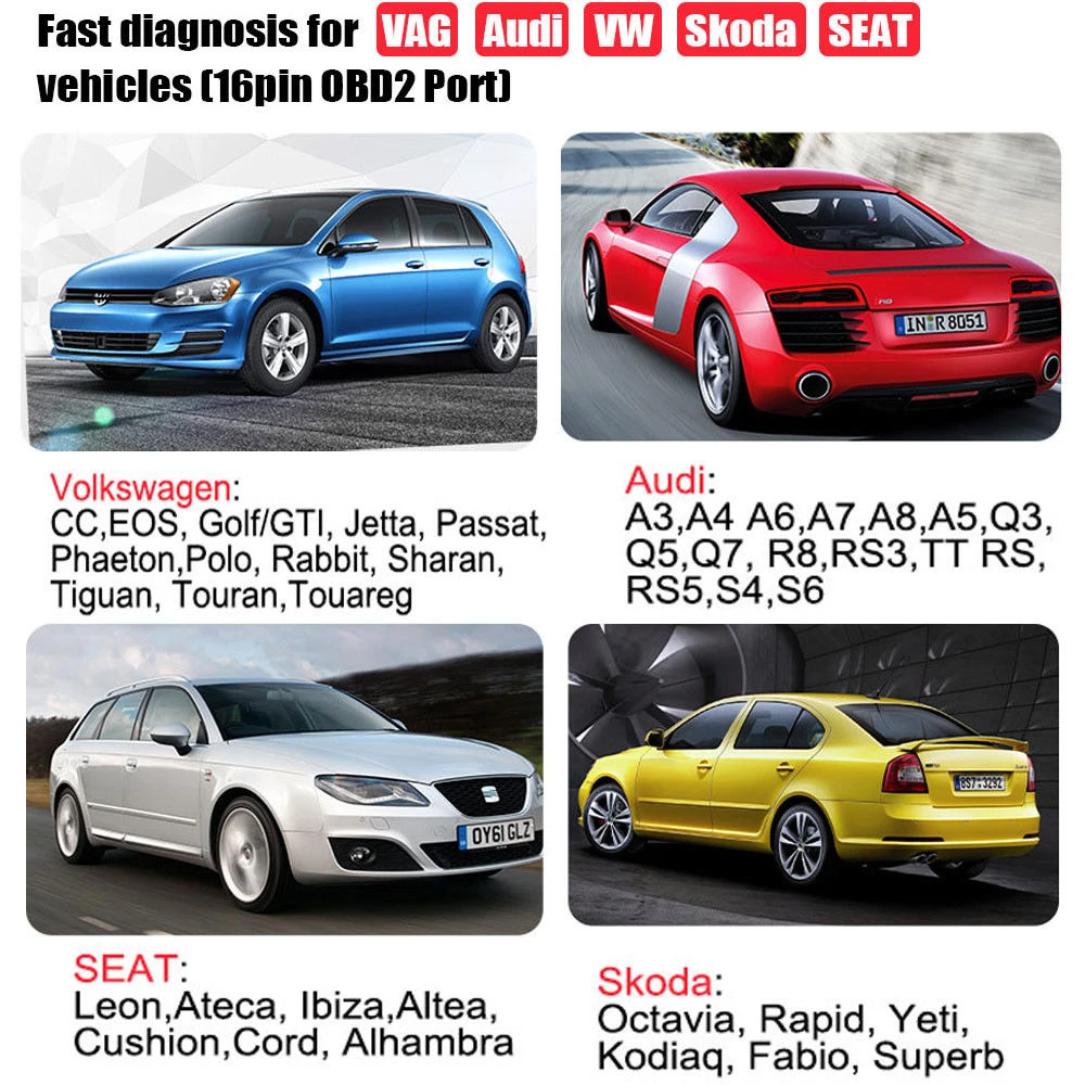 Ancel VD500 OBD2 pre VW, Audi, Seat a Skoda - čítačka chýb