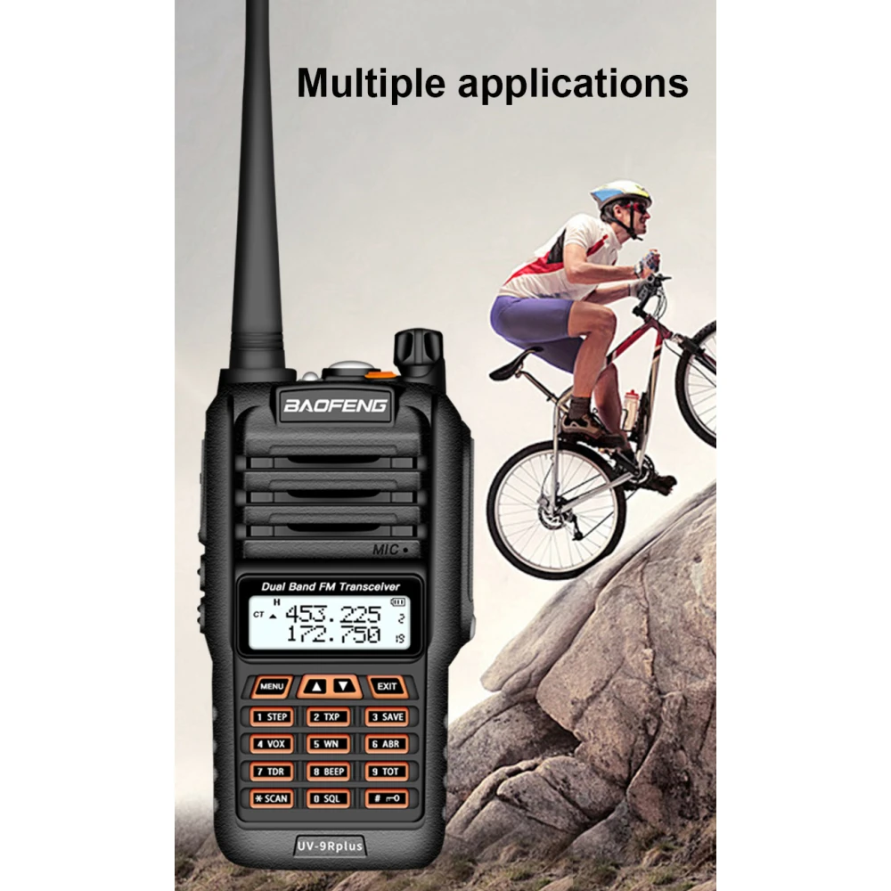 Baofeng UV9R Plus vysielačka s dlhým dosahom a 160 kanálmi VHF/UHF