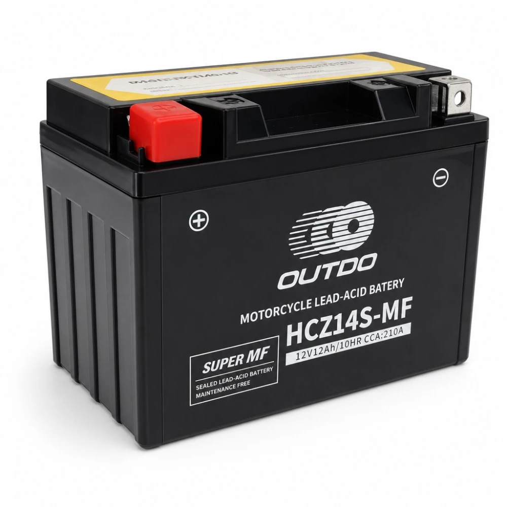 Batéria Moto AGM 12V 12Ah OUTDO HCZ14S-MF - Kompatibilná Yuasa YTZ14S(-BS) / GTZ14S / ETZ14S