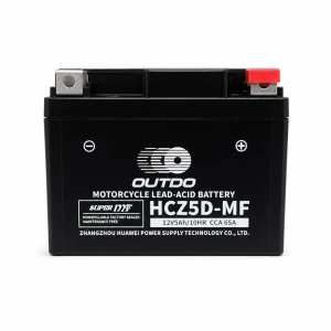 OUTDO Batéria Moto AGM 12V 5Ah OUTDO HCZ5D-MF - Kompatibilná Yuasa YTZ7S-BS / GTZ7S / ETZ5L-BS