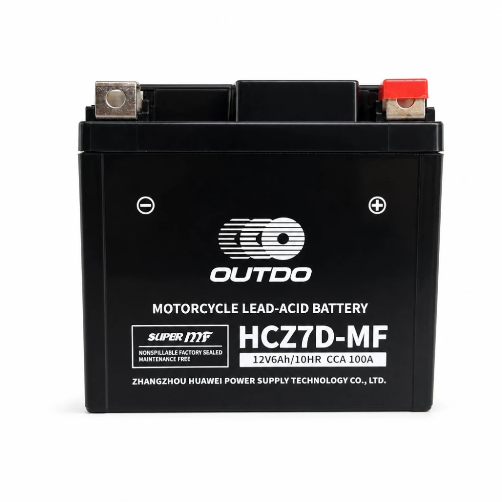 Batéria Moto AGM 12V 6Ah OUTDO HCZ7D-MF - Kompatibilná Yuasa YTZ7S-BS / GTZ7S / ETZ7S