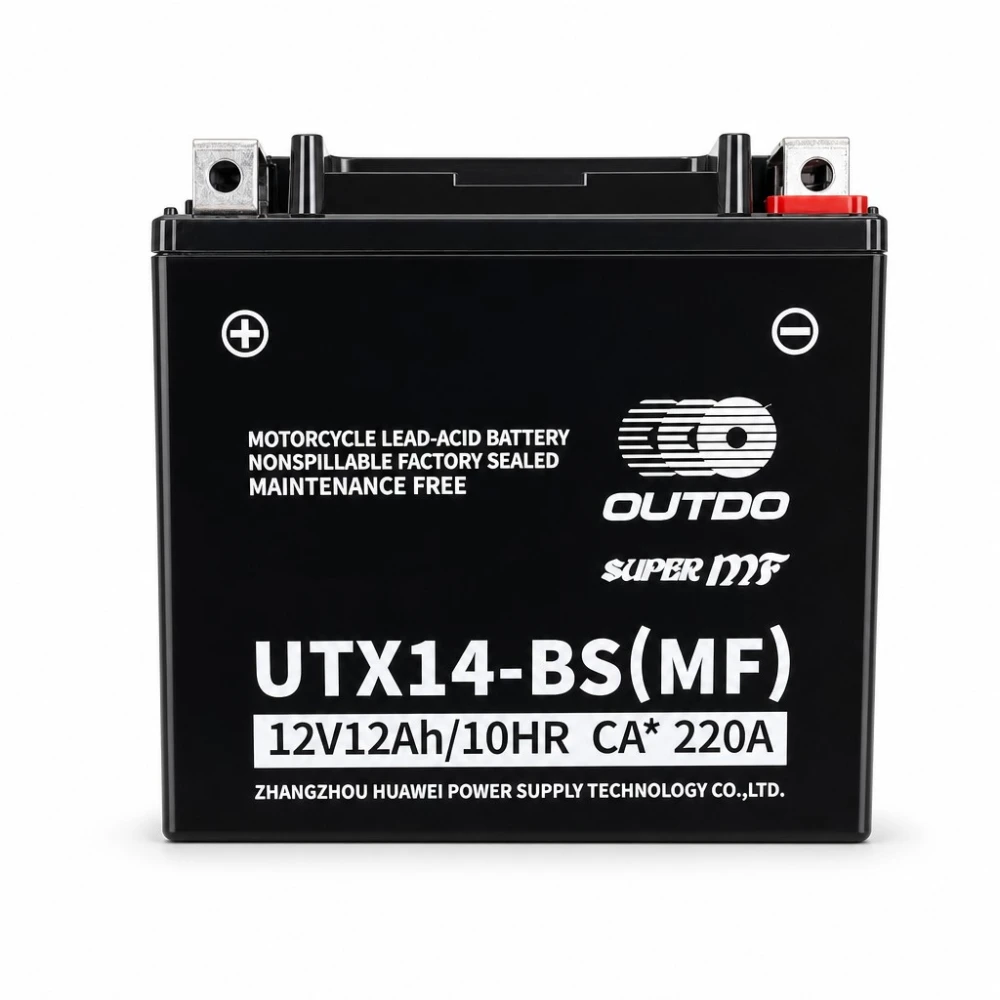 Batéria Moto AGM 12V 12Ah OUTDO UTX14-BS(MF) - Kompatibilná Yuasa YTX14-BS / GTX14-BS / ETX14-BS
