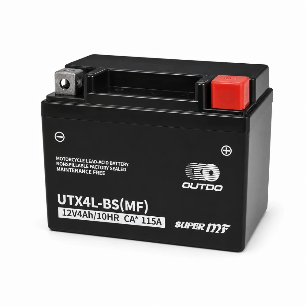 Batéria Moto AGM 12V 4Ah OUTDO UTX4L-BS(MF) - Kompatibilná Yuasa YTX4L-BS / GTX4L-BS / ETX4L-BS