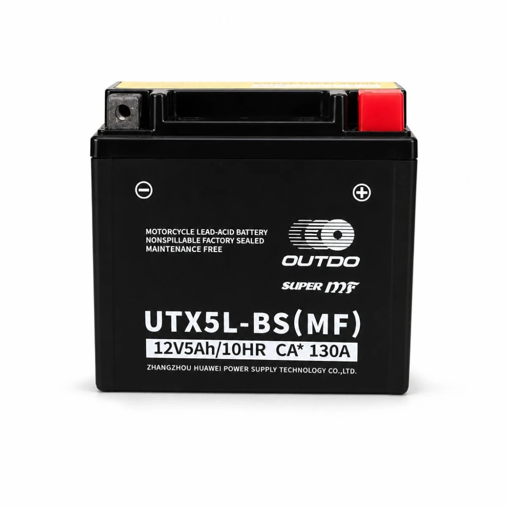 Batéria Moto AGM 12V 5Ah OUTDO UTX5L-BS(MF) - Kompatibilná Yuasa YTX5L-BS / GTX5L-BS / ETX5L-BS
