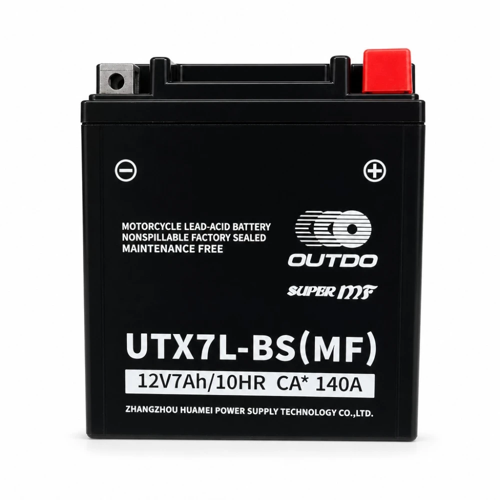 Batéria Moto AGM 12V 7Ah OUTDO UTX7L-BS(MF) - Kompatibilná Yuasa YTX7L-BS / GTX7L-BS / ETX7L-BS