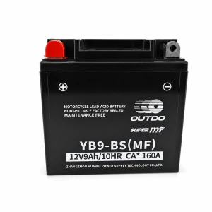 Batéria Moto AGM 12V 9Ah OUTDO YB9-BS(MF) - Kompatibilná Yuasa YB9-B / GS GM9Z-3B-1 / GS YB9-B / 12N9-4B-1 (flooded)
