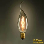 Vintage E14 40W filamentová žiarovka C35 Vertical Edison do industriálneho interiéru