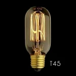 Vintage Edison T45 E27 40W filamentová žiarovka na industriálnu dekoráciu