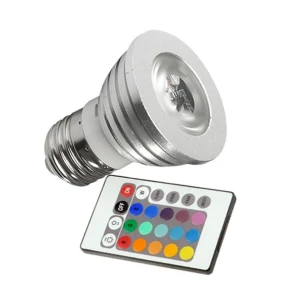 LED RGB žiarovka E27 3W s diaľkovým ovládaním