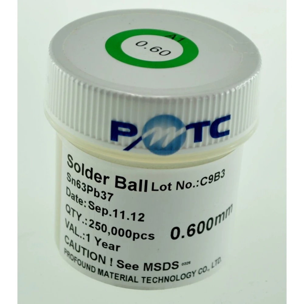 BGA spájkovacie guľôčky s olovom 0,55 mm 250 000 ks