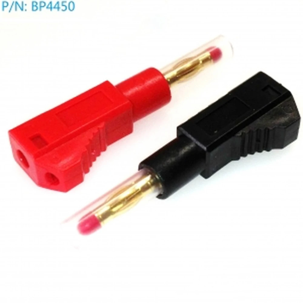 BP4450 rovný 4mm banánikový konektor samec so zadným konektorom (červený a čierny)
