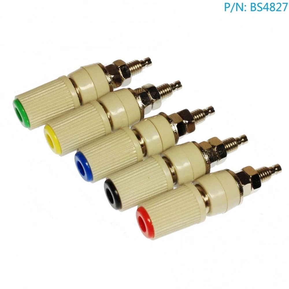 Pack de 2 terminales 4mm hembra rojo y negro BS4827 para paneles y equipos de medición
