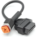 Adaptérny kábel Harley Davidson OBD1 6 pinov na OBDII 16 pinov na diagnostiku