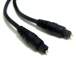 Toslink optický audio kábel 2 metre čierny samec/samec pre konzoly a audio