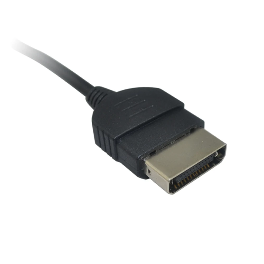 Cable AV Xbox mostrando conectores RCA para audio y vídeo