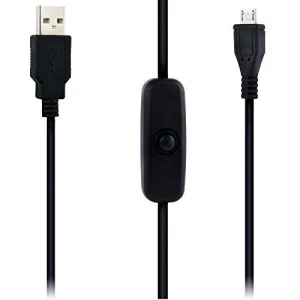 Retroflag USB A na Micro USB kábel s vypínačom pre Raspberry Pi 1m čierny