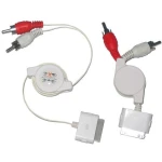 Retrakčný stereo kábel pre iPod, iPhone, iPad kompatibilný s Dock Connector