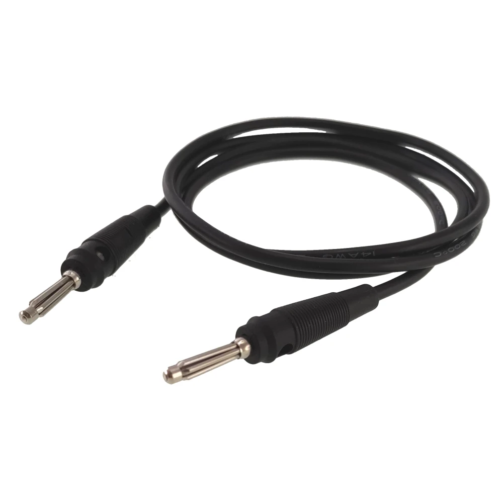 Banánový testovací kábel samec-samec 4mm 1m čierny 14AWG