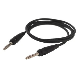 Banánový testovací kábel samec-samec 4mm 1m čierny 14AWG
