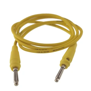Skúšobný kábel banana samec-samec 4mm žltý 14AWG zo silikónu