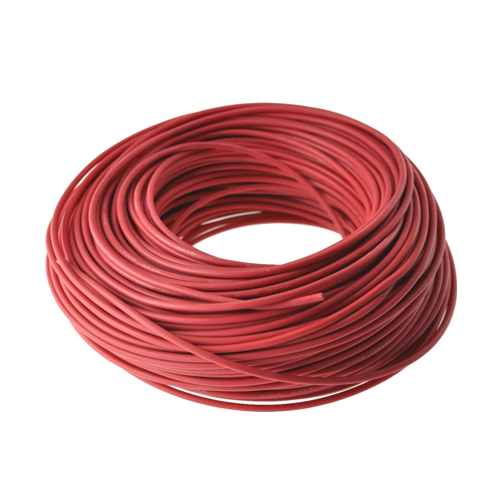 Flexibilný silikónový kábel 12AWG odolný do 200º a 600V, červený
