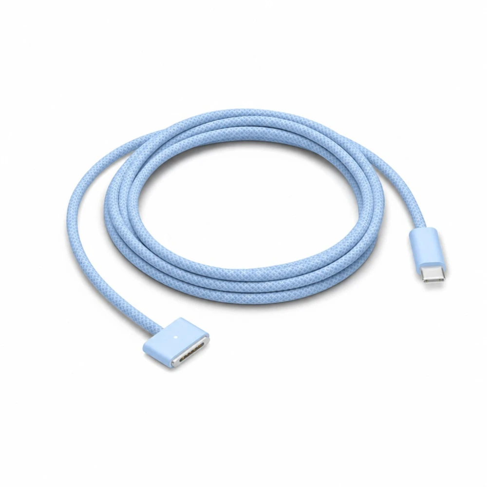 Kábel USB-C na MagSafe 3 140W pre MacBook Pro a Air - 2 m opletený, Nebeská modrá