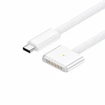 Kábel USB-C na MagSafe 3 140W pre MacBook Pro a Air - 2 m opletený, Biela