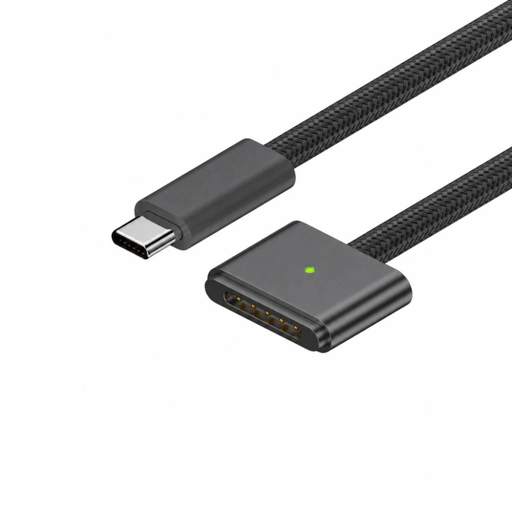 Kábel USB-C na MagSafe 3 140W pre MacBook Pro a Air - 2 m opletený, Vesmírna sivá