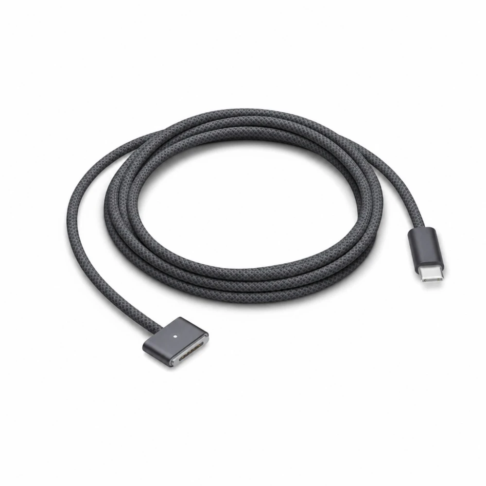 Kábel USB-C na MagSafe 3 140W pre MacBook Pro a Air - 2 m opletený, Vesmírna sivá