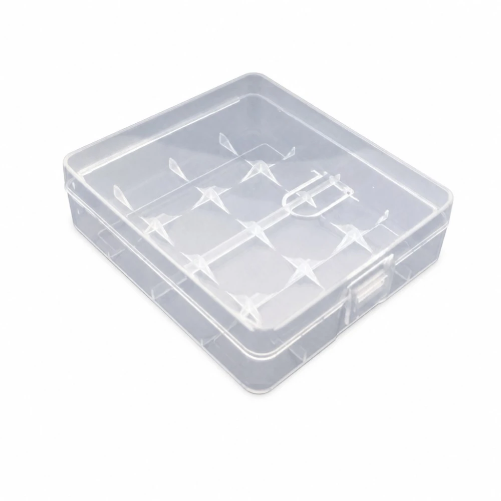 Krabička Držiak Batérií 4× 18650 Priehľadný Plast Skladovanie Ochrana