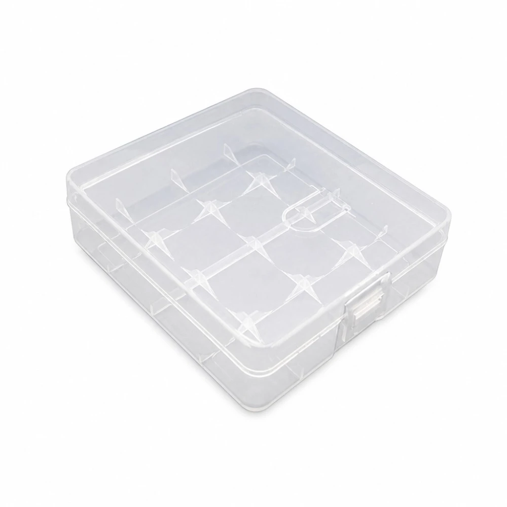 Krabička Držiak Batérií 4× 18650 Priehľadný Plast Skladovanie Ochrana