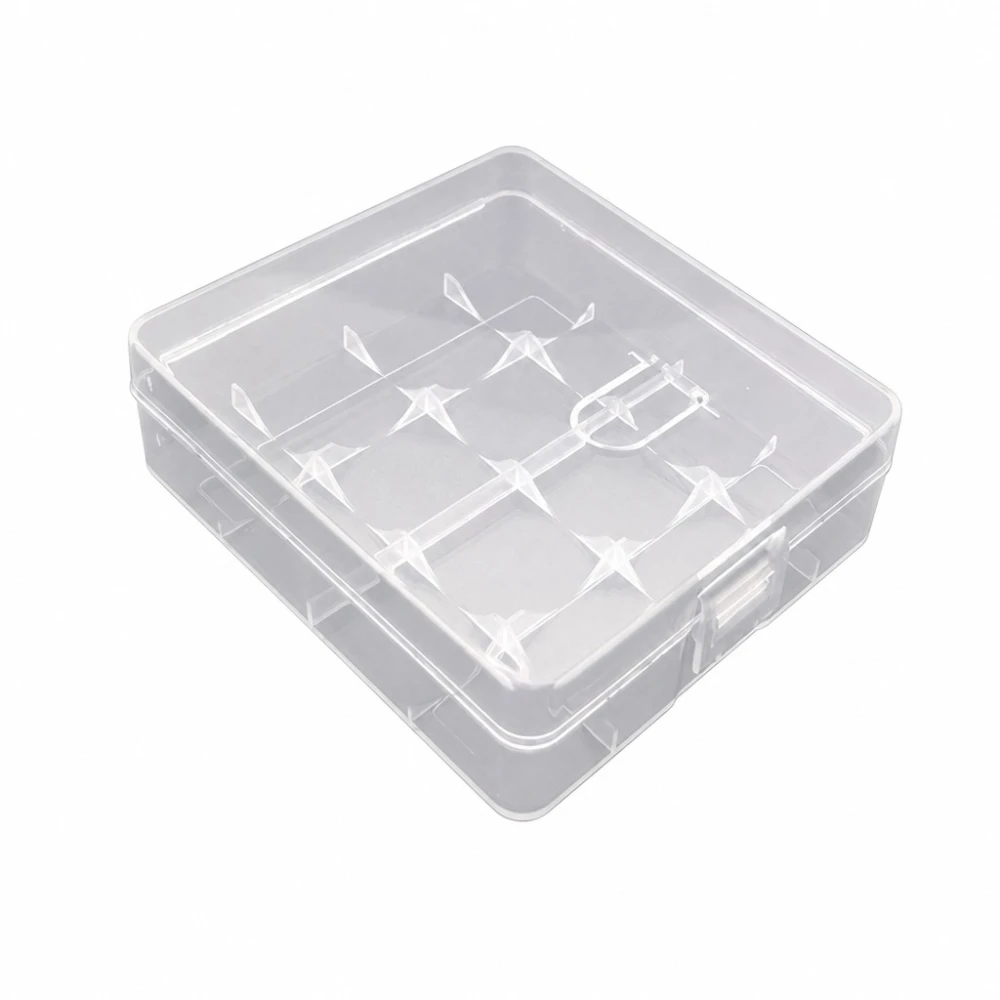Krabička Držiak Batérií 4× 18650 Priehľadný Plast Skladovanie Ochrana