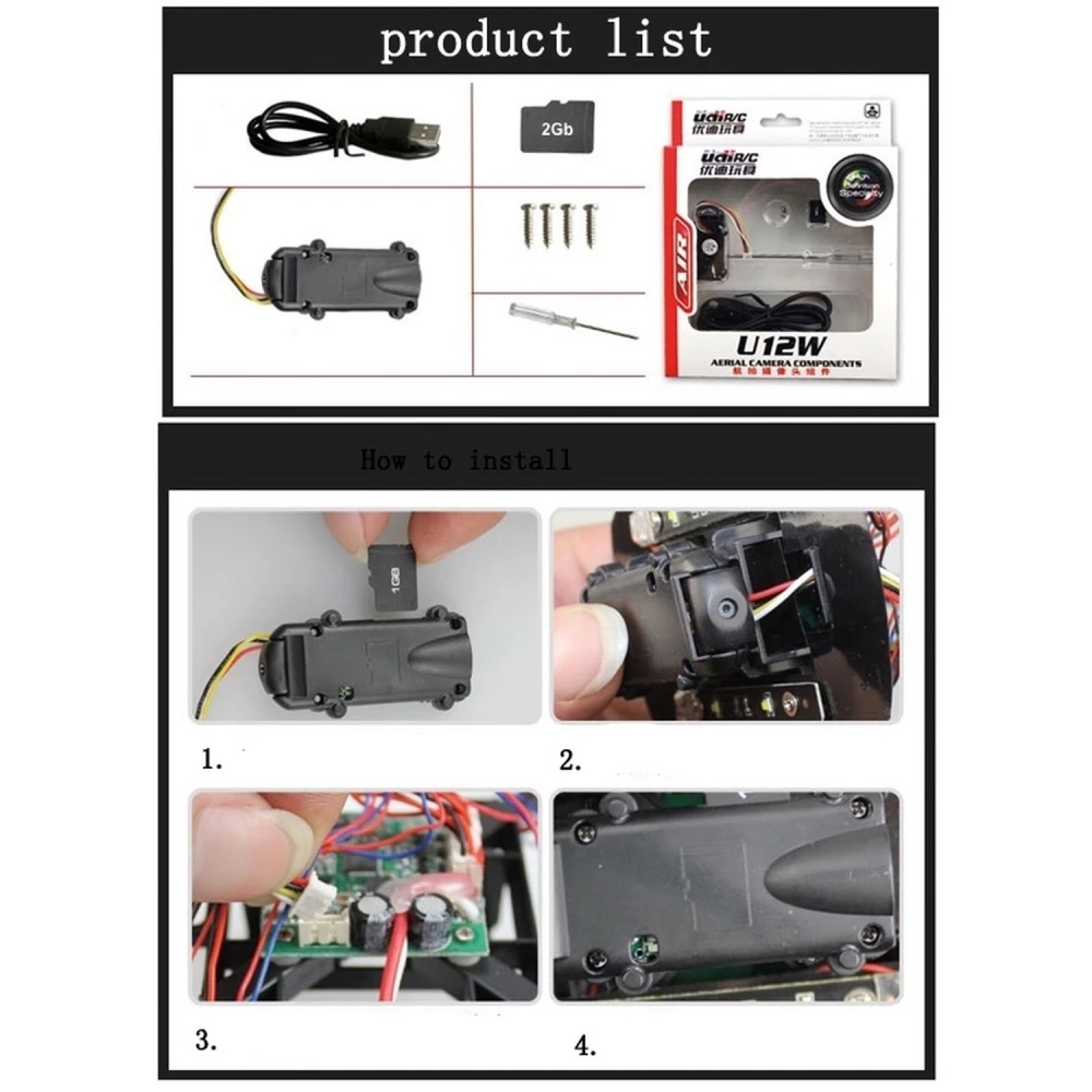 HD kamera pre kvadrokoptéru U12W kompatibilná s modelmi U818A a U829A