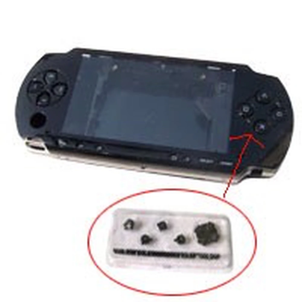 Kompletný čierny kryt PSP s tlačidlami na opravu a výmenu