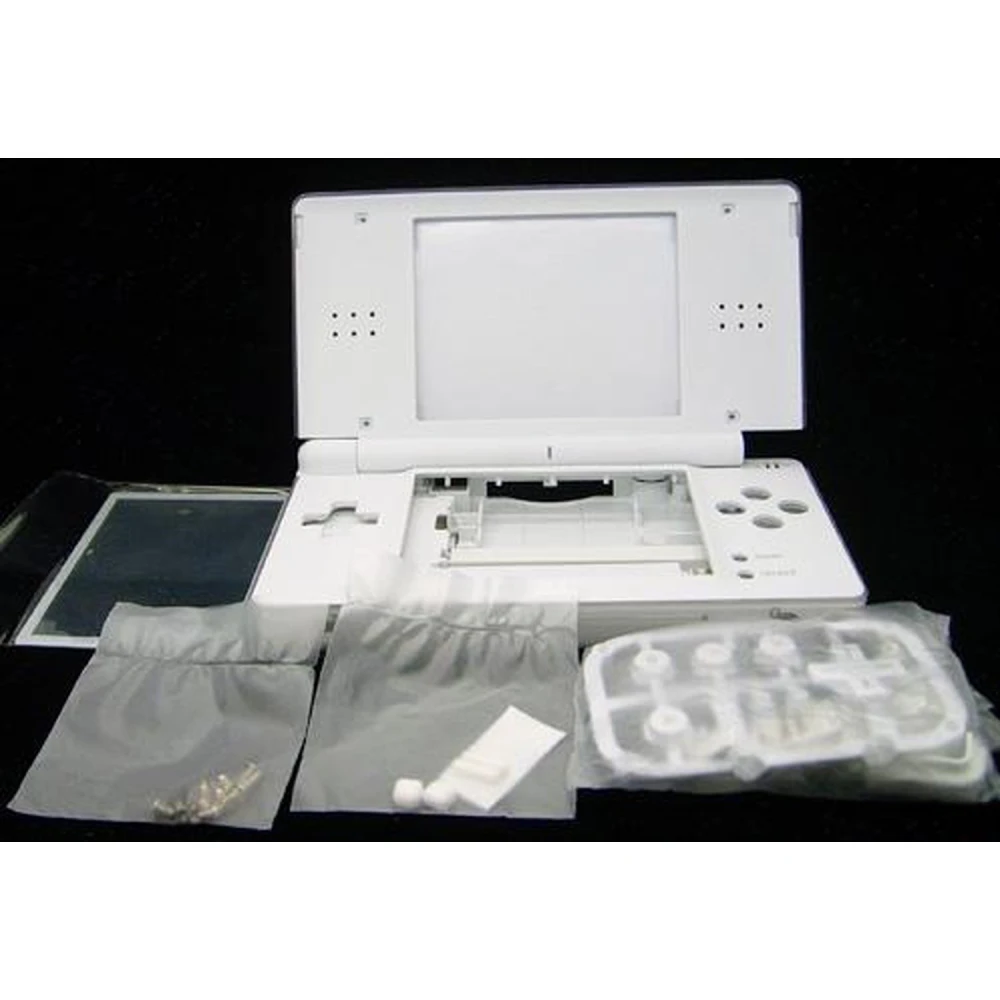 Biela náhradná krytka Nintendo DS Lite s tlačidlami a príslušenstvom