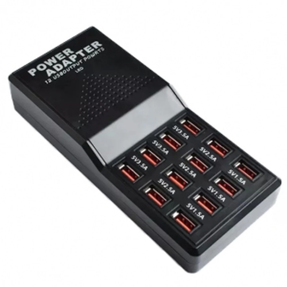 USB nabíjačka 12 portov 5V 30A – rýchla nabíjacia stanica pre smartfóny a tablety
