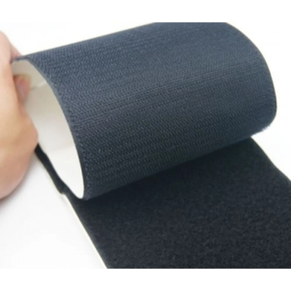 Samolepiaca suchý zips páska 80mm čierna s lepidlom na zadnej strane - 1 meter (háčik a slučka)