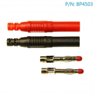 4mm rovný banánikový konektor BP4503 s 1 červeným a 1 čiernym