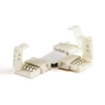 Vista lateral del conector LED forma T 4 pin 10mm 5050 RGB