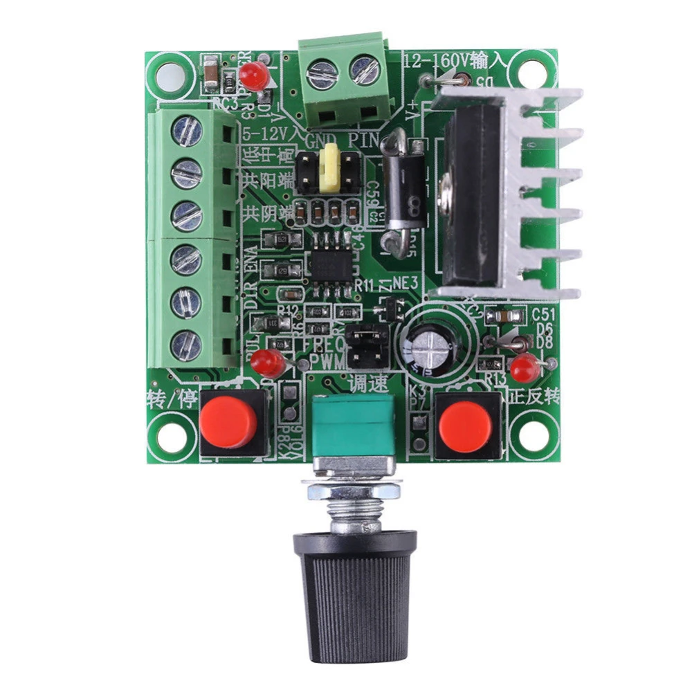 Controlador de motor paso a paso con señal PWM y opciones de frecuencia