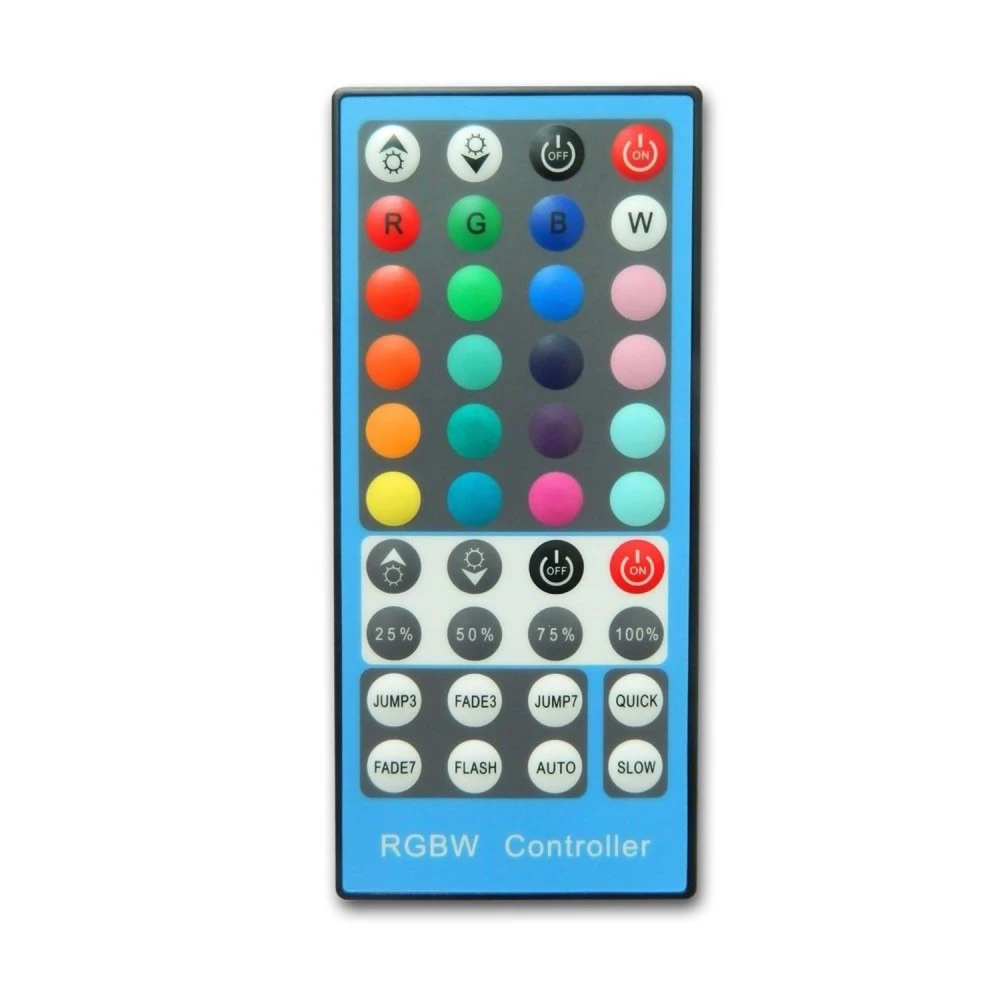 Detalle del mando a distancia IR de 40 botones para controlador tira led rgbw