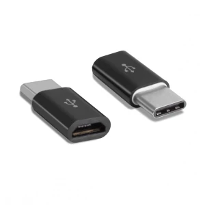 Čierny adaptér micro USB 2.0 samica na USB-C samec USB 3.1 Type C
