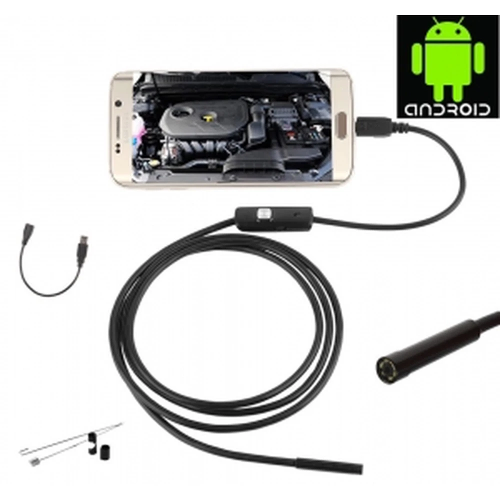 USB endoskop pre Android 1 meter s 5,5mm šošovkou a nastaviteľným LED svetlom
