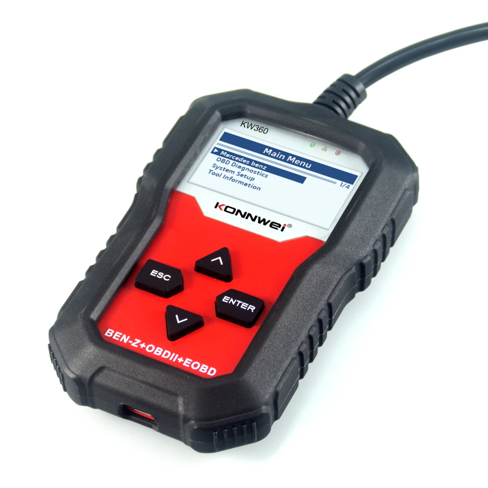 Diagnostický skener Mercedes Benz Konnwei KW360 12V kompletný systém