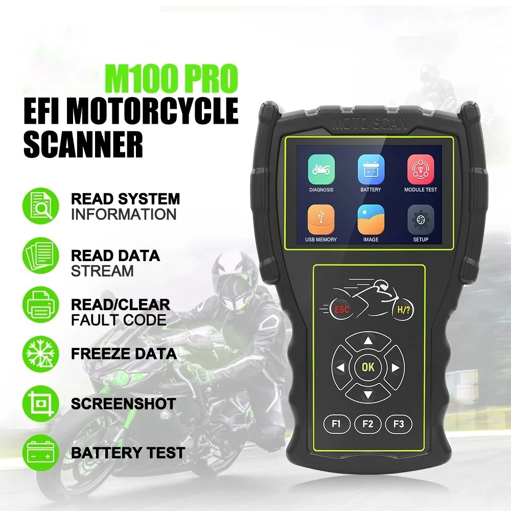 Diagnostický skener na motorku OBD JDiag M100 Pro na opravy KTM Honda Yamaha Kawasaki BMW